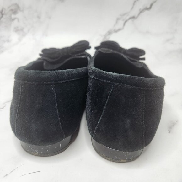 Donald J Pliner Women's 8 Harriet Suede Leather Black Loafers Flats - Picture 4 of 9